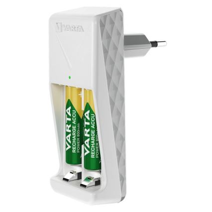 Varta 57656201421 - Batteriladdare för 2 x AA/AAA, 800 mAh, 230 V