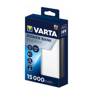 Varta 57977101111 - Powerbank ENERGY 15000mAh/2x2,4V vit
