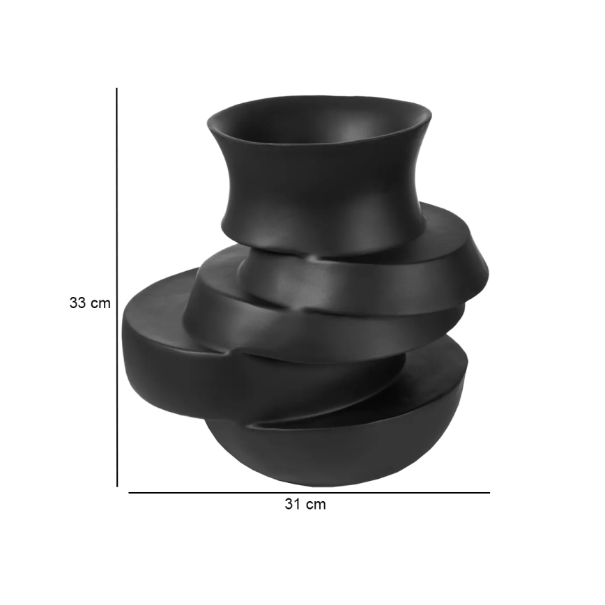 Vas 38x33x36 cm harts/matt svart