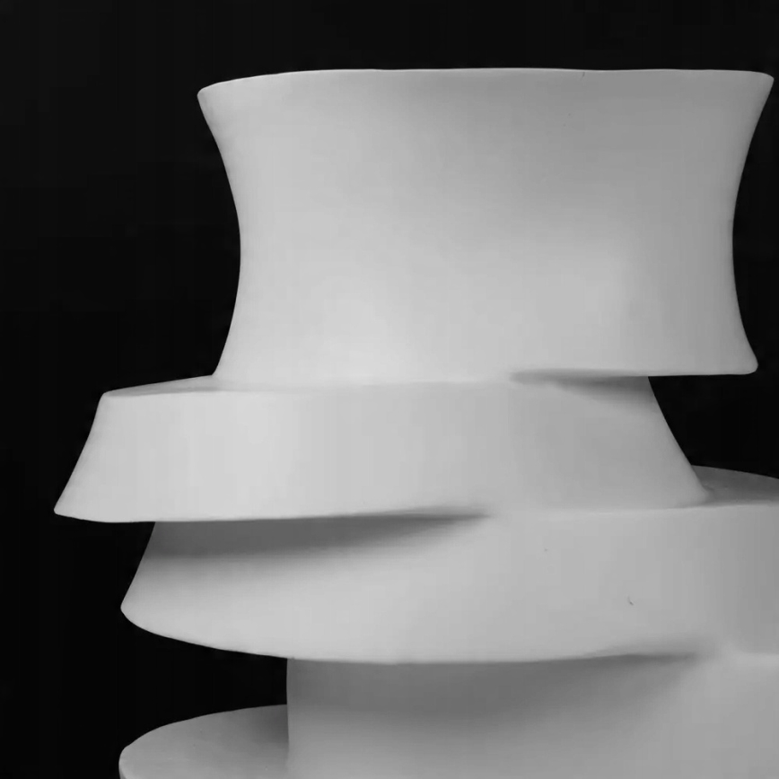 Vas 38x33x36 cm harts/vit