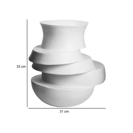 Vas 38x33x36 cm harts/vit