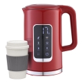 Vattenkokare med LCD display 1,7 l 2200W/230V röd + resemugg 450 ml