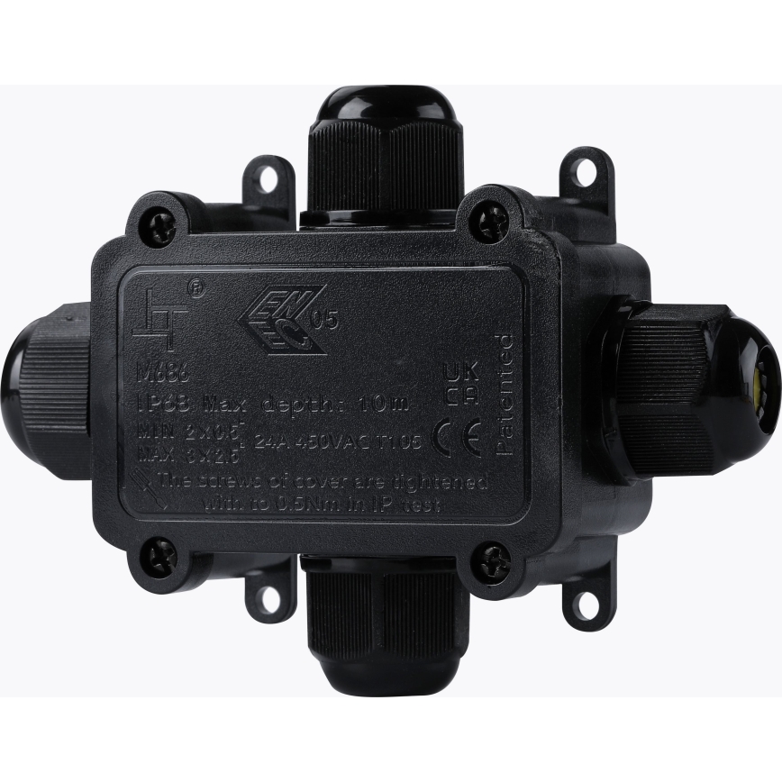 Vattentät anslutningslåda 24A/230V IP68