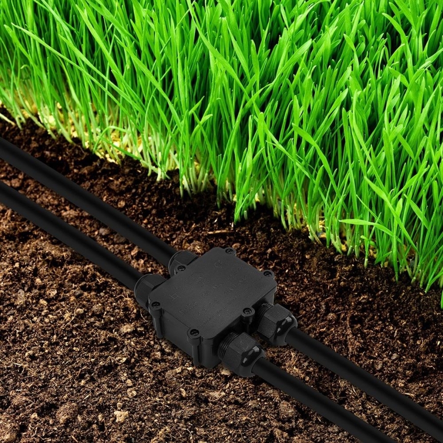 Vattentät anslutningslåda IP68 svart