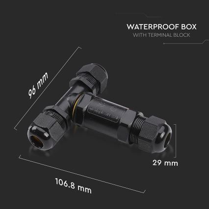 Vattentät kopplingskontakt IP68 svart