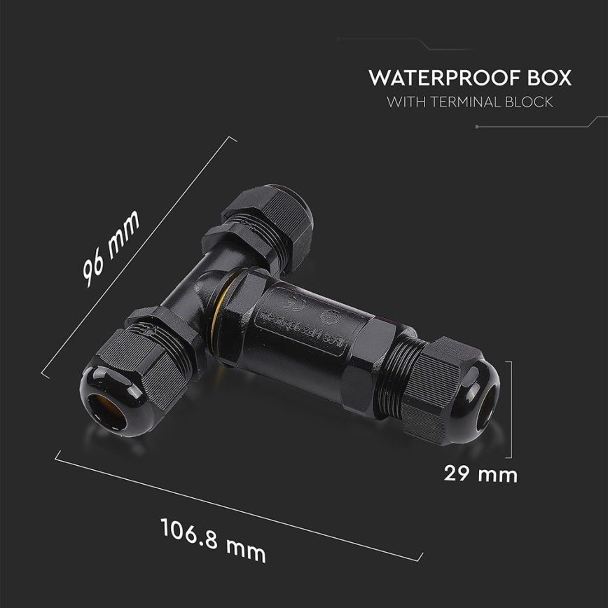 Vattentät kopplingskontakt IP68 svart