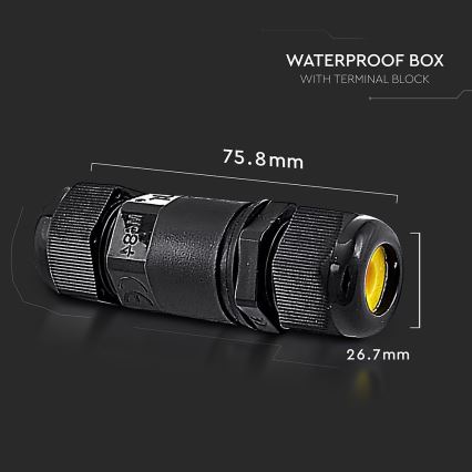 Vattentät kontakt IP68 svart