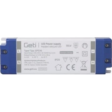 Växling av strömförsörjning för LED -remsor 30W/12V IP20