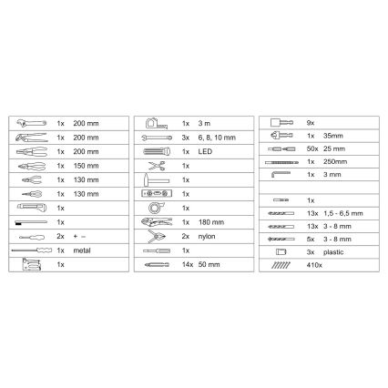 Verktygslåda med verktyg 550 st