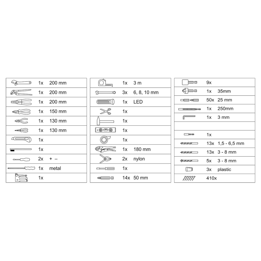 Verktygslåda med verktyg 550 st
