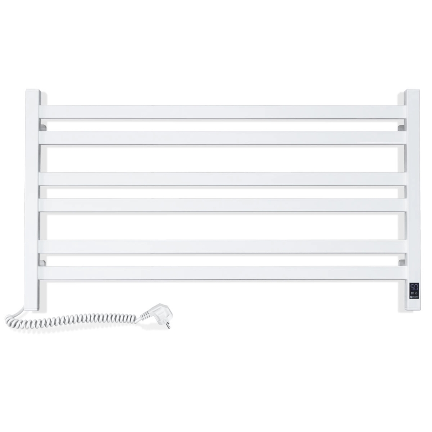 Vertaduro - Elektrisk handdukstork med termostat AVA 181W/230V 50x90 cm IP44, vit, vänster