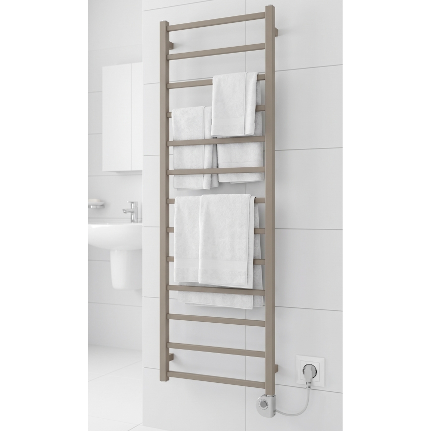 Vertaduro - Badrumsradiator med termostat ZOE 400W 150x50 cm taupe