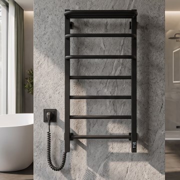 Vertaduro - Elektrisk handdukstork med termostat DOR 155W/230V 80x48 cm IP44 svart vänster