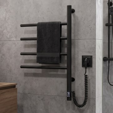 Vertaduro - Elektrisk roterbar handdukstork med termostat ARA 60W/230V 65x49 cm IP44 svart