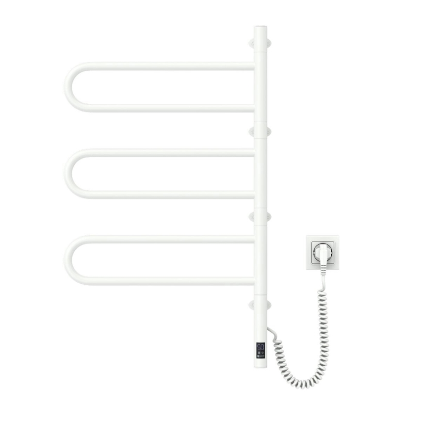 Vertaduro - Elektrisk vridbar handdukstork med termostat ELA 120W/230V 80x49 cm IP44 vit