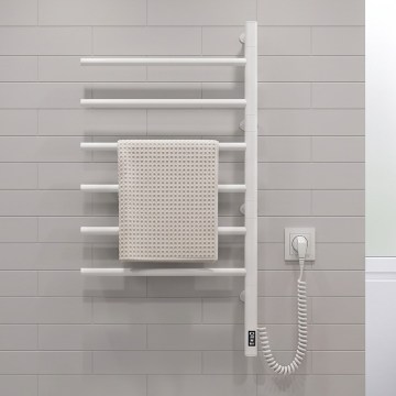 Vertaduro - Elektrisk vridbar handdukstork med termostat ARA 105W/230V 80x49 cm IP44 vit