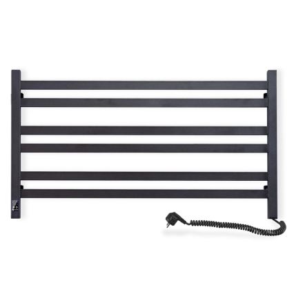 Vertaduro - Elektrisk handdukstork med termostat AVA 181W/230V 50x90 cm IP44 svart högerutförande