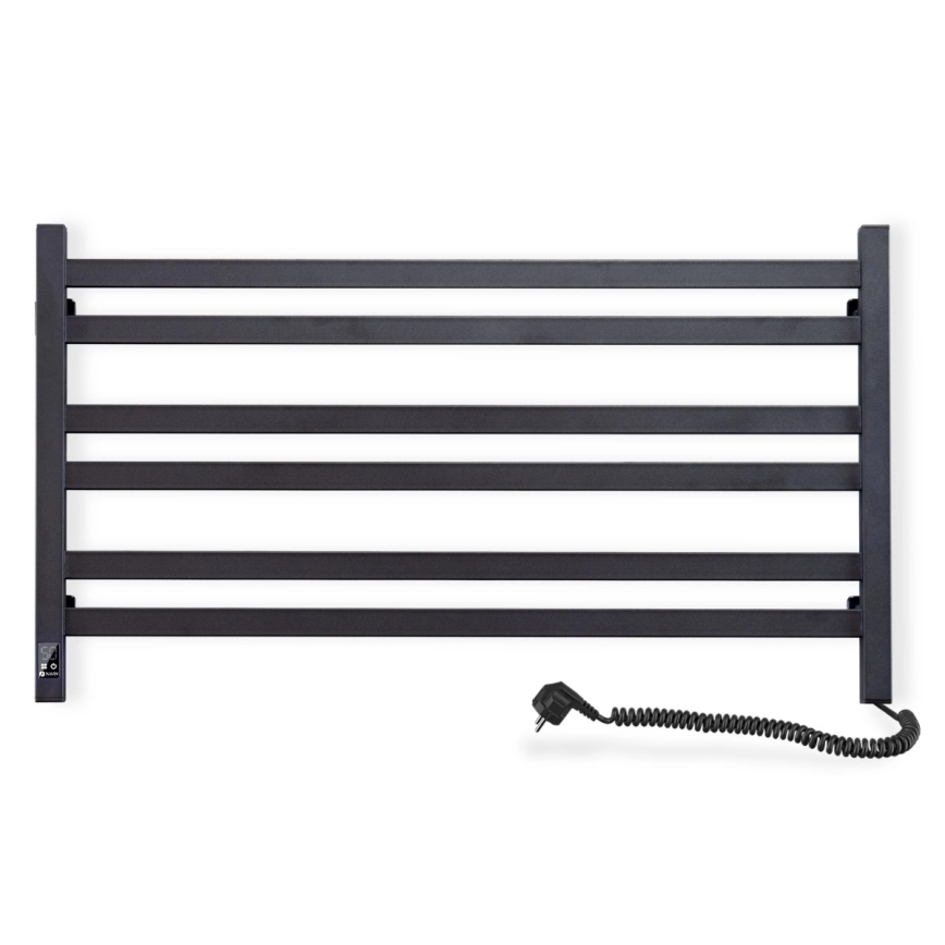 Vertaduro - Elektrisk handdukstork med termostat AVA 181W/230V 50x90 cm IP44 svart högerutförande