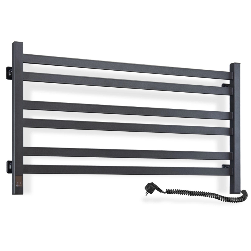 Vertaduro - Elektrisk handdukstork med termostat AVA 181W/230V 50x90 cm IP44 svart högerutförande