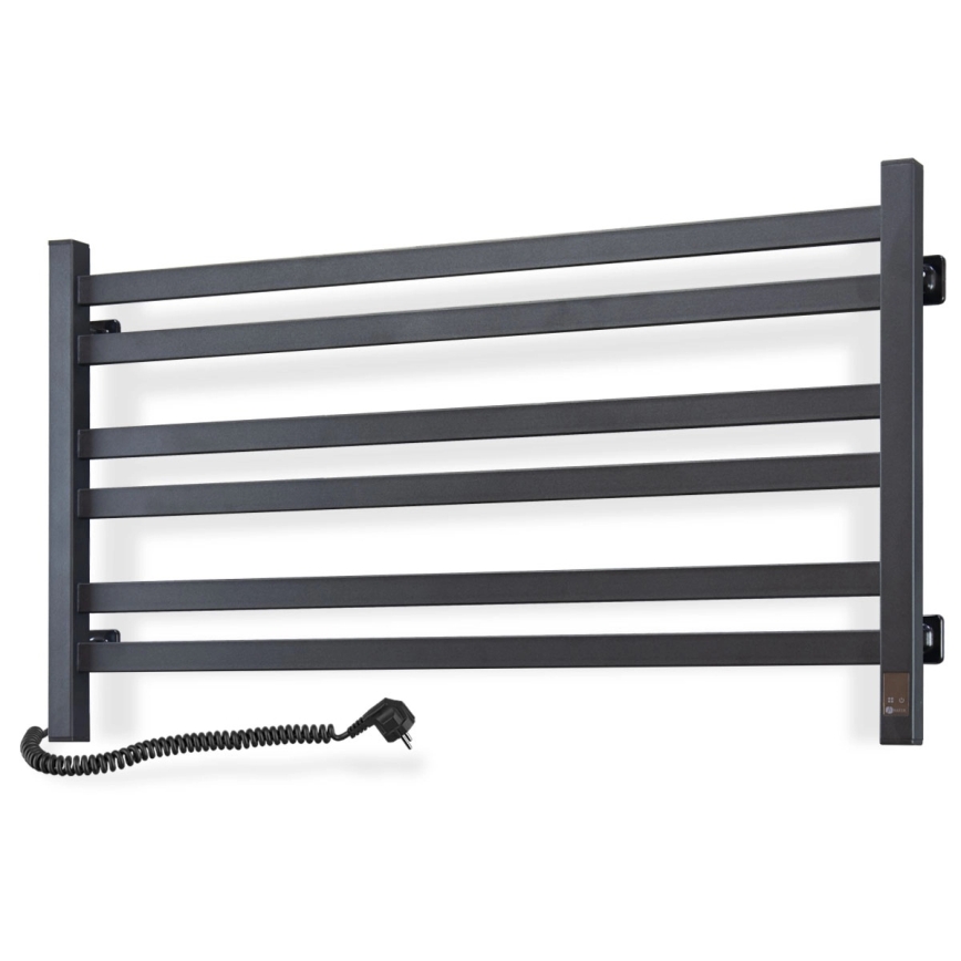 Vertaduro - Elektrisk handdukstork med termostat AVA 181W/230V 50x90 cm IP44 svart vänster