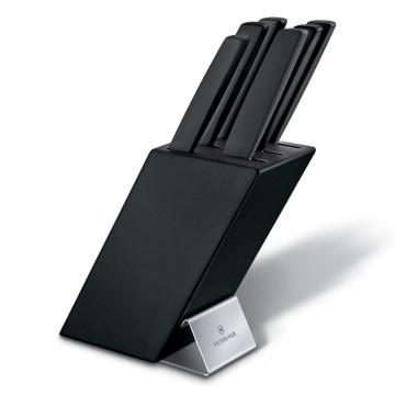 Victorinox - Knivset i knivblock SWISS MODERN, 7 delar, bok/svart