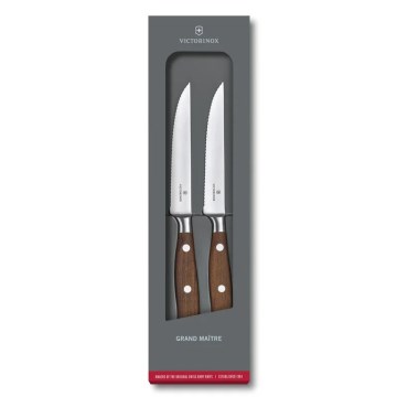 Victorinox - Set med 2 GRAND MAITRE steakknivar 12 cm, lönn