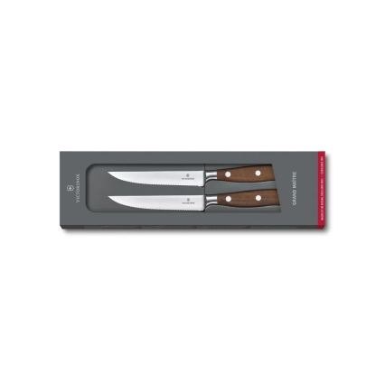 Victorinox - Set med 2 GRAND MAITRE steakknivar 12 cm, lönn