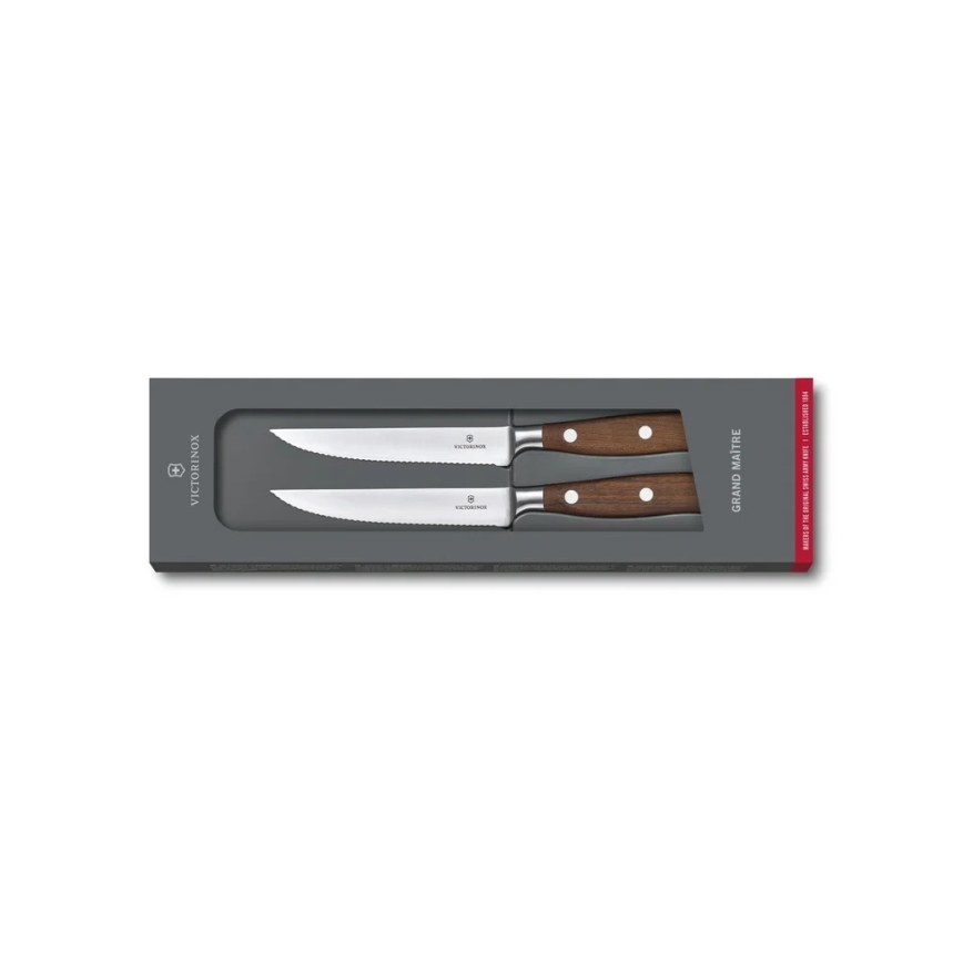 Victorinox - Set med 2 GRAND MAITRE steakknivar 12 cm, lönn