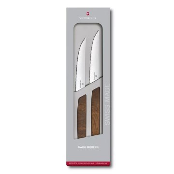 Victorinox - Set med 2 stekknivar SWISS MODERN 12 cm, valnöt