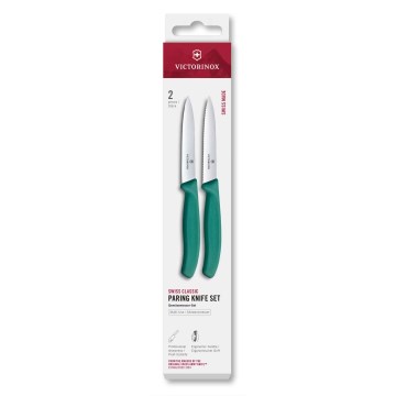Victorinox - Set med 2 SWISS CLASSIC grönsaksknivar, 10 cm, turkos