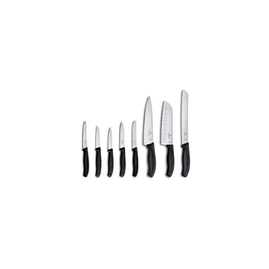 Victorinox - SWISS CLASSIC 9-delars köksknivset i knivblock, bok/beige
