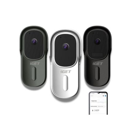 Videodörrklocka med rörelsesensor, Full HD 1080p, 5200 mAh batteri, IP65, Wi-Fi, Tuya-kompatibel, vit
