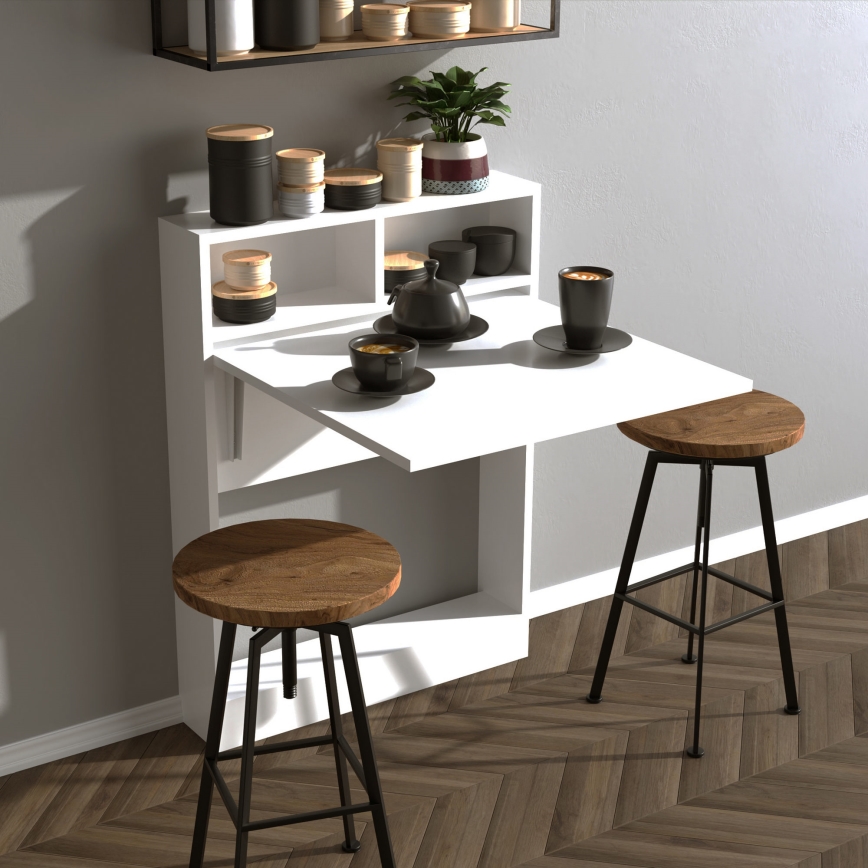 Vikbart bord BRACKED 96x70 cm vit