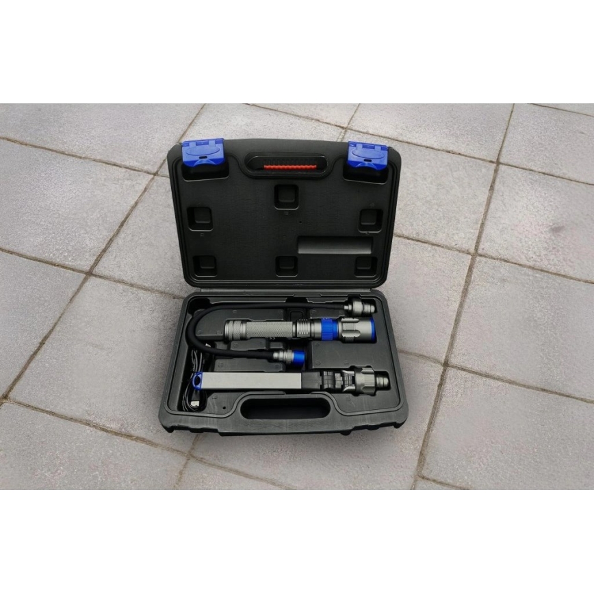 Viking - 3 i 1 dimbar uppladdningsbar LED-ficklampa LED/5V IPX4 380 lm 2200 mAh