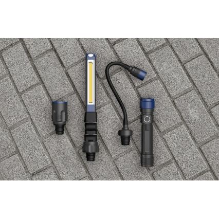 Viking - 3 i 1 dimbar uppladdningsbar LED-ficklampa LED/5V IPX4 380 lm 2200 mAh