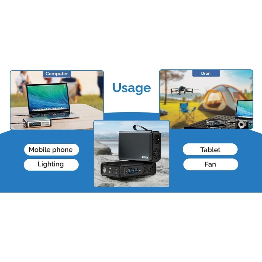 Viking - Laddningsstation med LED-display, Power Delivery, 148 Wh