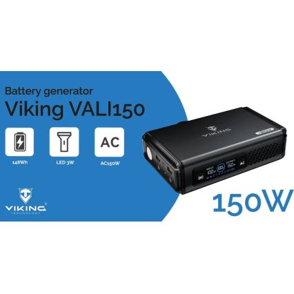 Viking - Laddningsstation med LED-display, Power Delivery, 148 Wh