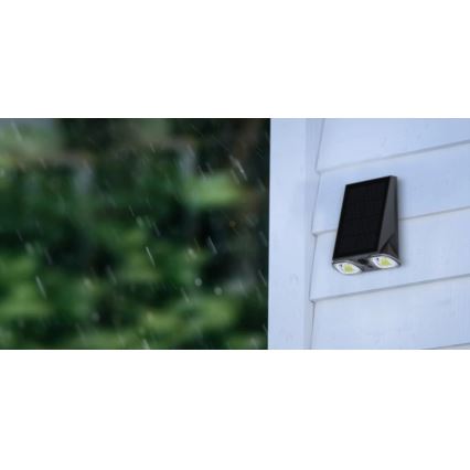 Viking - LED dimbar solcellsdriven väggarmatur med sensor LED/1,3W/3,7V IP44 4000K 2000 mAh