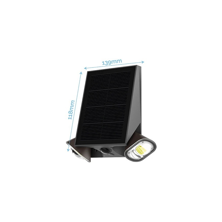 Viking - LED dimbar solcellsdriven väggarmatur med sensor LED/1,3W/3,7V IP44 4000K 2000 mAh