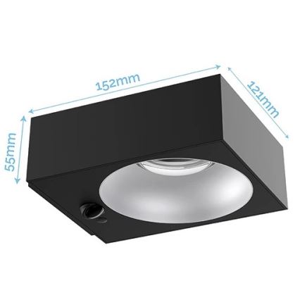 Viking - Dimbar LED-solcellsvägglampa med sensor LED/2W/3,7V IP65 4000K 2000 mAh