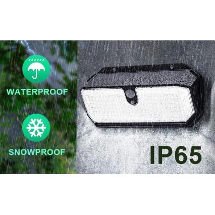 Viking - LED solcellsvägglampa med sensor LED/2W/3,7V IP65 6000K 2200 mAh