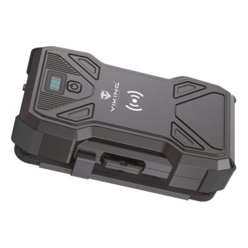 Viking - Powerbank med LED-ficklampa, trådlös laddning och solcellspanel Power Delivery 22,5W/30000 mAh