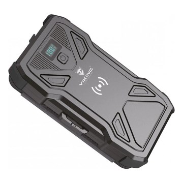 Viking - powerbank med LED-ficklampa, trådlös laddning och solpanel Power Delivery 22,5W/10000 mAh