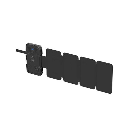 Viking - powerbank med LED-ficklampa, trådlös laddning och solpanel Power Delivery 22,5W/10000 mAh