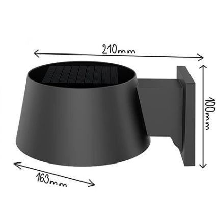 Viking - LED dimbar solcellsvägglampa med sensor LED/1W/3,7V IP44 4000K 2000 mAh