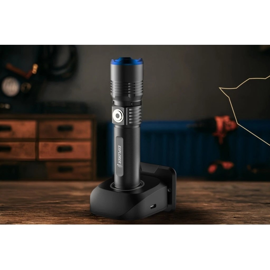 Viking - Uppladdningsbar LED-ficklampa med reglerbar ljusstyrka LED/5V IPX3 600 lm 2600 mAh