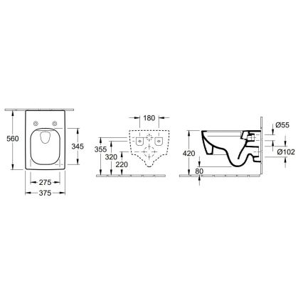 Villeroy & Boch 4633R001 - MEMENTO vägghängd WC, keramik/vit