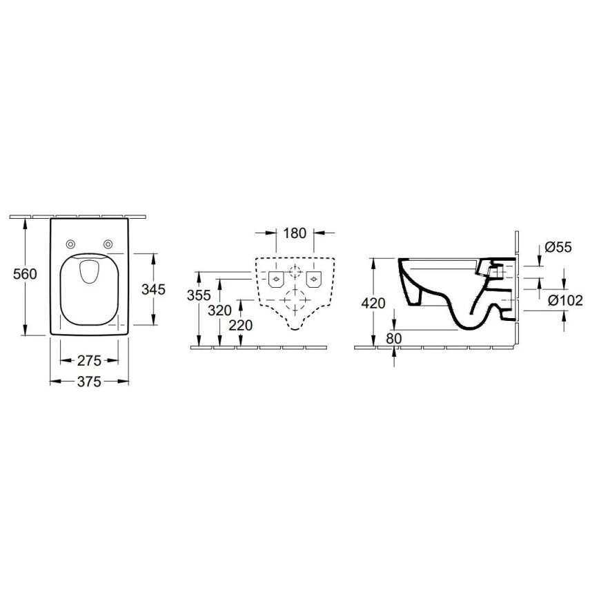 Villeroy & Boch 4633R001 - MEMENTO vägghängd WC, keramik/vit