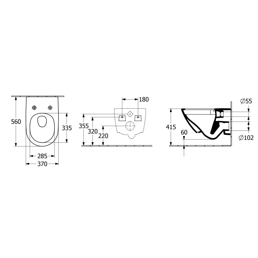 Villeroy & Boch 4670TS01 - Vägghängd WC med SoftClose-sits SUBWAY 3.0 keramik/vit