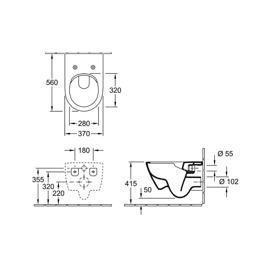 Villeroy & Boch 5614R0AM - Vägghängd WC SUBWAY 2.0 keramik/beige